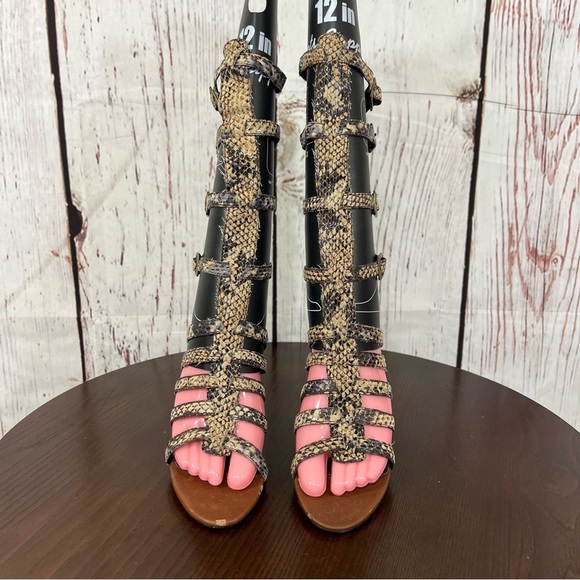 JEFFREY CAMPBELL BOND snake skin embossed Women's Strappy Gladiator Heels Size 7 - Picture 15 of 16